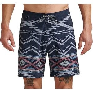 Roark Chiller Bahia Board Swim Shorts Aztec Print Hemp‎ Blend Size 34